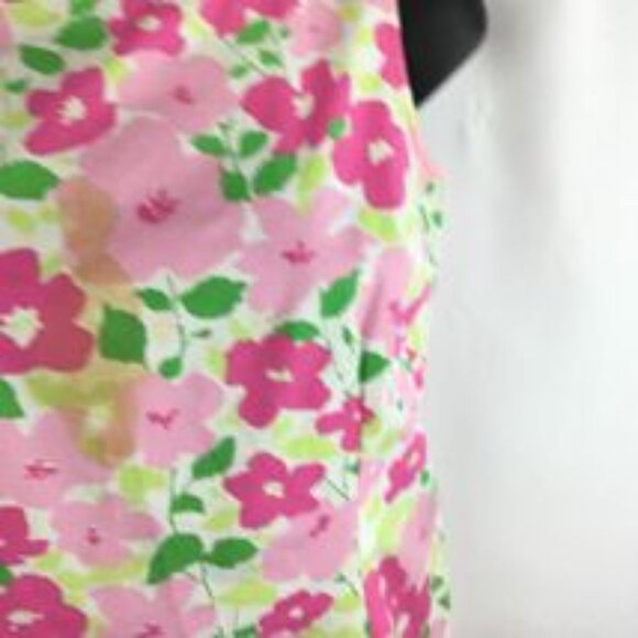 LIZ CLAIBORNE Lizsport White & Pink Floral Sleeveless Sheath Dress Size 4P GUC - Picture 5 of 8